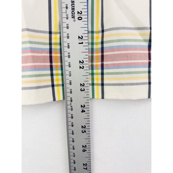 NWT $80 Talbots Blouse Womens LP Plaid V‎ Neck Ruffle Tunic Nylon Blend - Picture 5 of 8